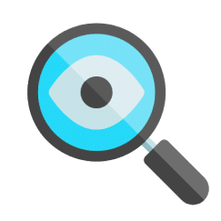 icon of magnifying glass with eye in it