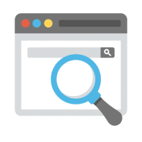 icon of a search magnifier on a search engine