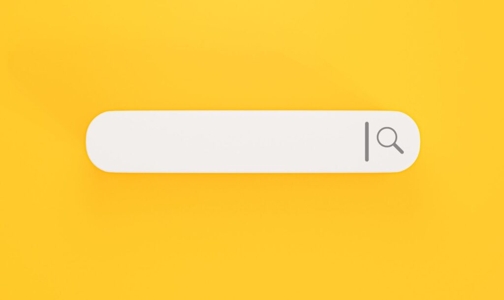 search bar in yellow background